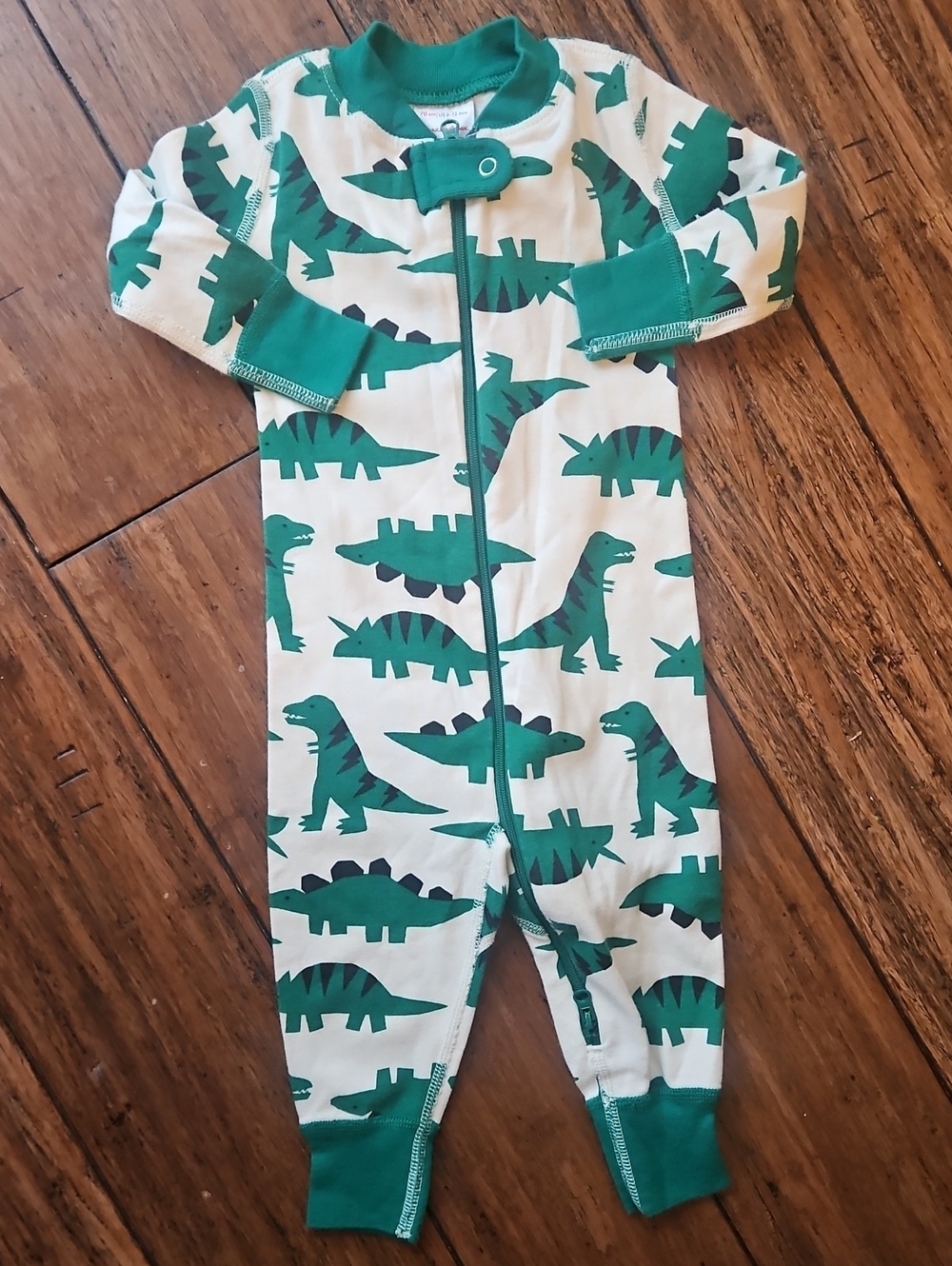 Hanna Andersson Dinosaur Zip One-Piece Footie 6-12months